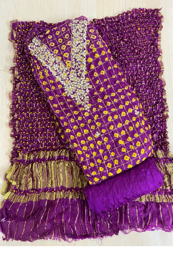 Four_piece_V_neck_ghadchola_suits-Purple