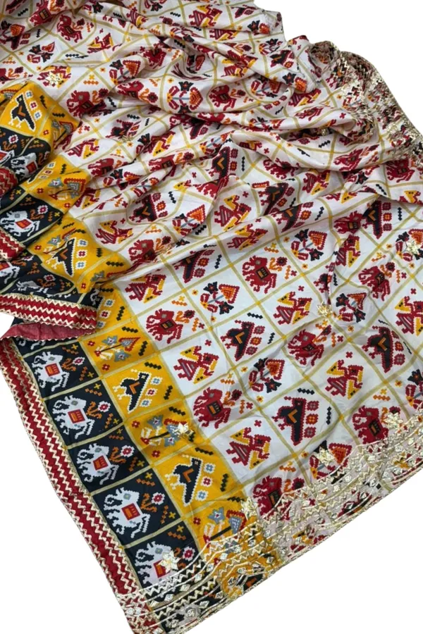 Patola_inspired_Saree_with_gota_work_