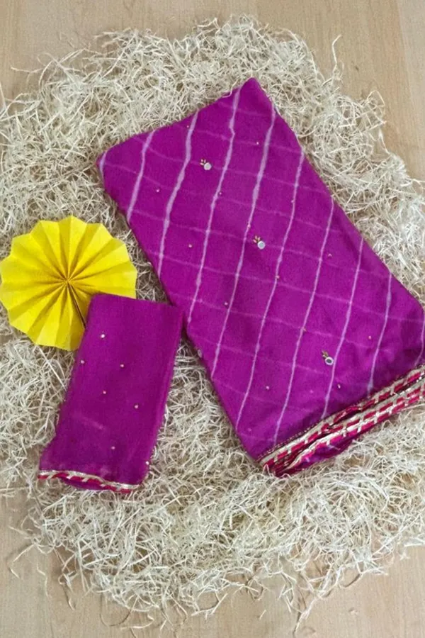 Mirror_work_leheriya_saree_-_Pink