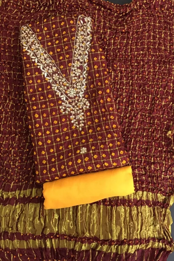 V_neck_ghadchola_suits-Maroon