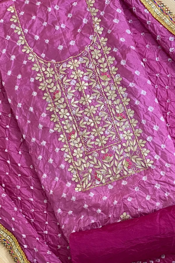 Four_piece_Unstitched_Art_Silk_Suits-Pink_rani