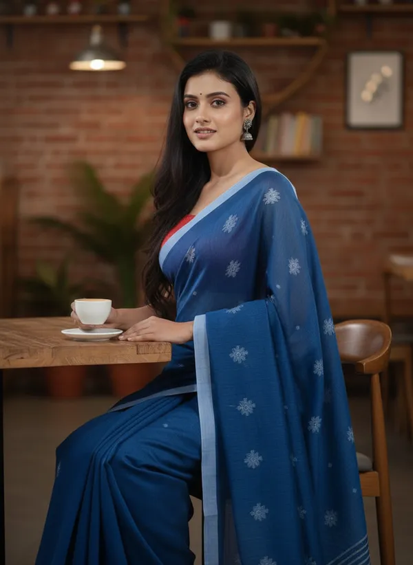 Women_S_Handloom_Cotton_Soft_Khadi_Jamdani_Saree_With_Blouse_Piece_Saree_For_All_Ocassion