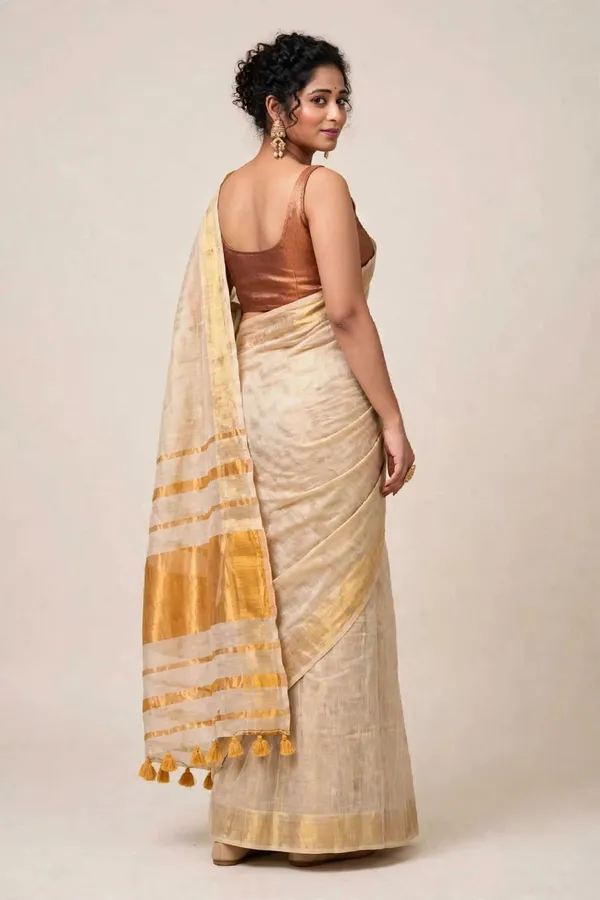 Womens_S_Traditional_Bengal_Handloom_Silk_Linen_Saree_With_Running_Blouse_Piece