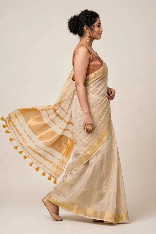 Womens_S_Traditional_Bengal_Handloom_Silk_Linen_Saree_With_Running_Blouse_Piece