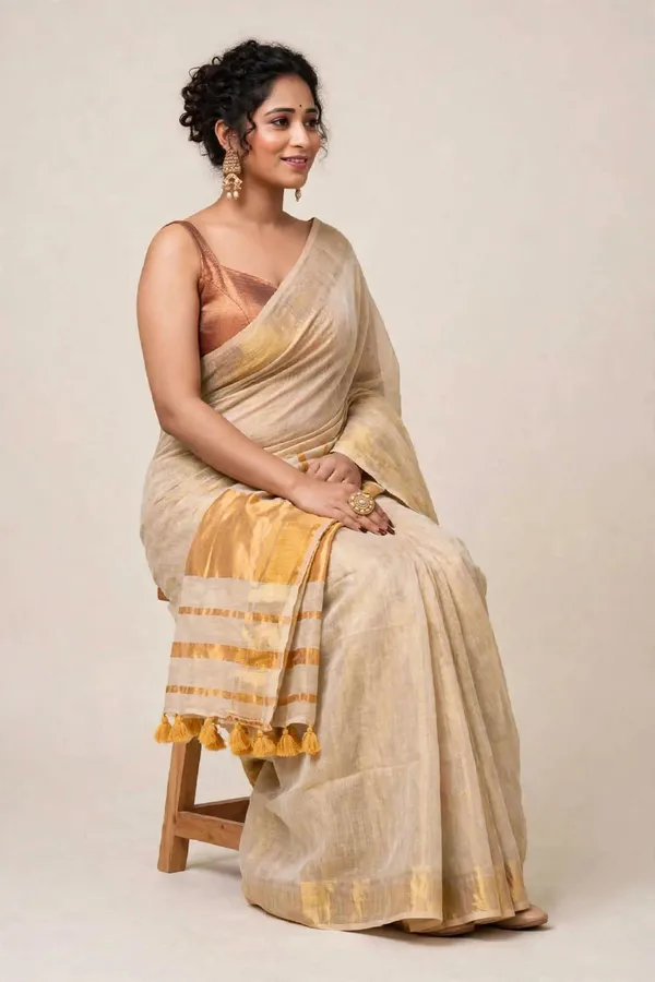 Womens_S_Traditional_Bengal_Handloom_Silk_Linen_Saree_With_Running_Blouse_Piece