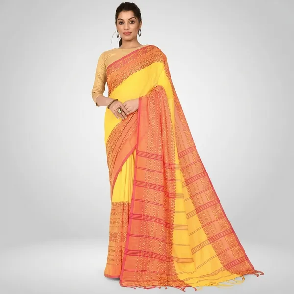 Wsari_Women_S_Handloom_Cotton_Bengal_Cotton_Begampuri_Saree_With_Blouse_Piece_Saree_For_All_Ocassion_Length_5_5_Mtr