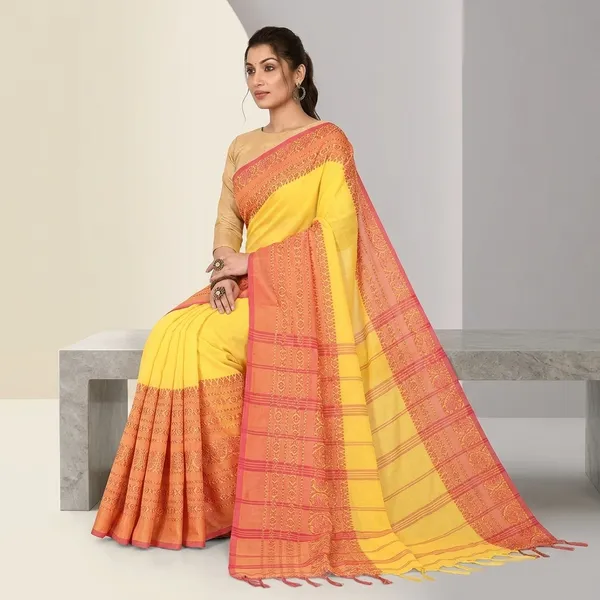 Wsari_Women_S_Handloom_Cotton_Bengal_Cotton_Begampuri_Saree_With_Blouse_Piece_Saree_For_All_Ocassion_Length_5_5_Mtr