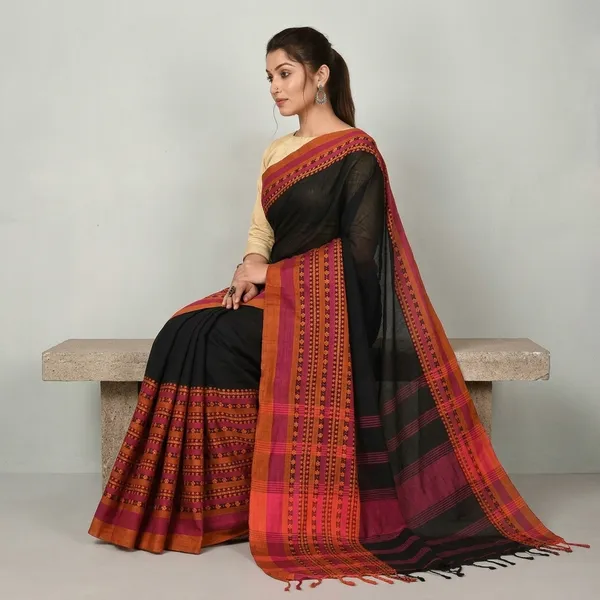 Wsari_Women_S_Handloom_Cotton_Bengal_Cotton_Begampuri_Saree_With_Blouse_Piece_Saree_For_All_Ocassion_Length_5_5_Mtr