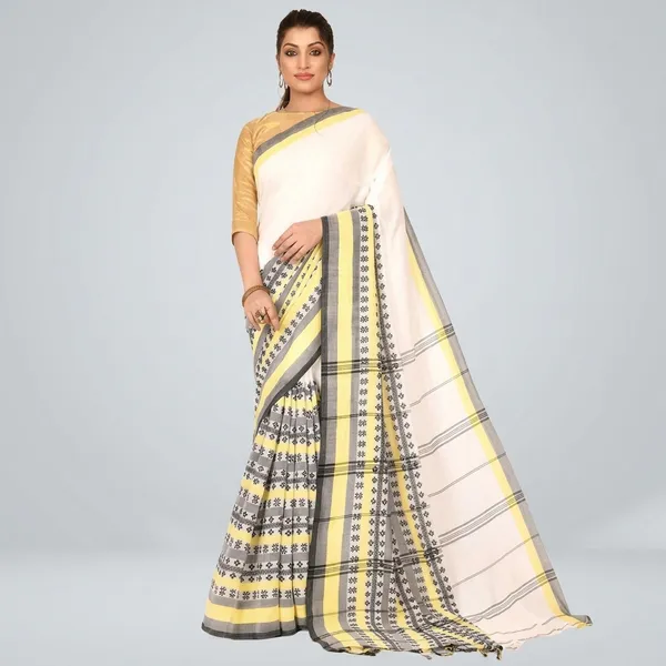 Wsari_Women_S_Handloom_Cotton_Bengal_Cotton_Begampuri_Saree_With_Blouse_Piece_Saree_For_All_Ocassion_Length_5_5_Mtr