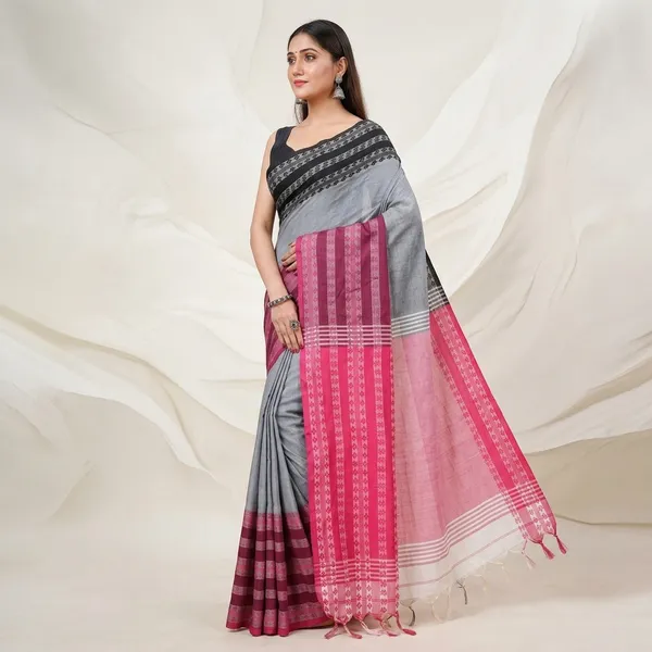 Wsari_Women_S_Handloom_Cotton_Bengal_Cotton_Begampuri_Saree_With_Blouse_Piece_Saree_For_All_Ocassion_Length_5_5_Mtr