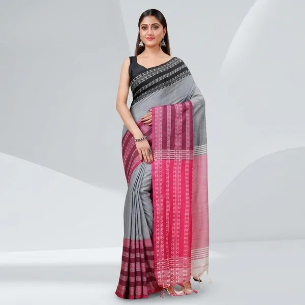 Wsari_Women_S_Handloom_Cotton_Bengal_Cotton_Begampuri_Saree_With_Blouse_Piece_Saree_For_All_Ocassion_Length_5_5_Mtr