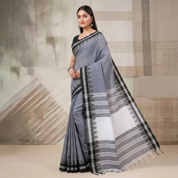 Wsari_Women_S_Handloom_Cotton_Soft_Khadi_Jamdani_Saree_With_Blouse_Piece_Saree_For_All_Ocassion_Length_5_5_Mtr