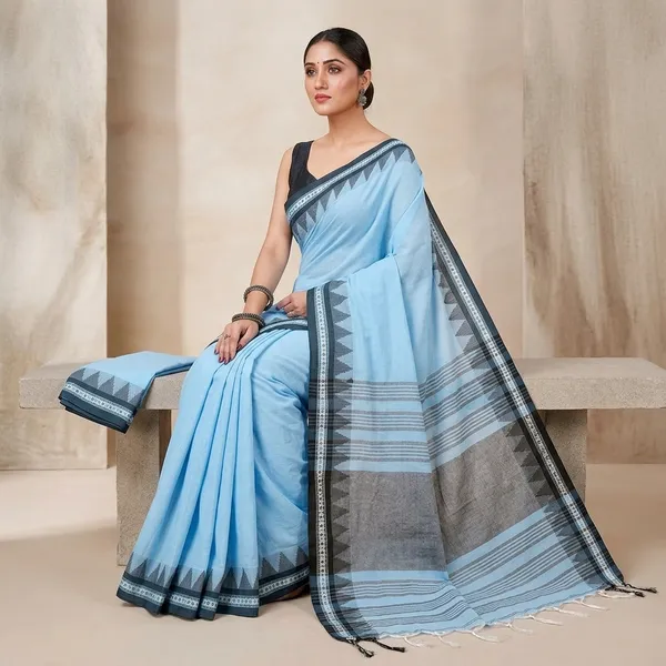 Wsari_Women_S_Handloom_Cotton_Soft_Khadi_Jamdani_Saree_With_Blouse_Piece_Saree_For_All_Ocassion_Length_5_5_Mtr
