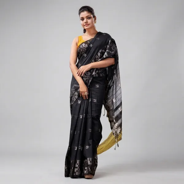 Wsari_Women_S_Handloom_Cotton_Soft_Khadi_Jamdani_Saree_With_Blouse_Piece_Saree_For_All_Ocassion_Length_5_5_Mtr