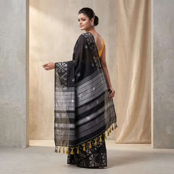 Wsari_Women_S_Handloom_Cotton_Soft_Khadi_Jamdani_Saree_With_Blouse_Piece_Saree_For_All_Ocassion_Length_5_5_Mtr