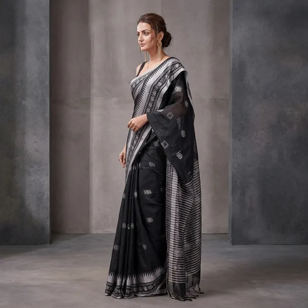 Wsari_Women_S_Handloom_Cotton_Soft_Khadi_Jamdani_Saree_With_Blouse_Piece_Saree_For_All_Ocassion_Length_5_5_Mtr
