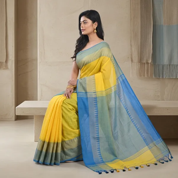 Wsari_Women_S_Handloom_Soft_Cotton_Khadi_Jamdani_Saree_With_Blouse_Piece_Saree_For_All_Ocassion_Length_5_5_Mtr