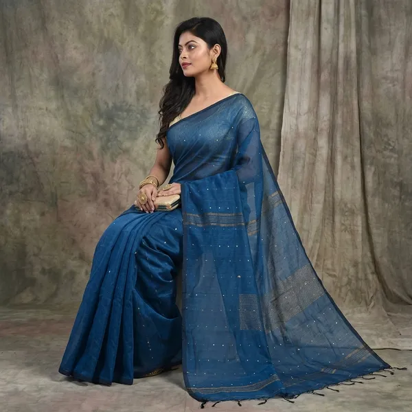 Wsari_Women_S_Handloom_Soft_Cotton_Khadi_Jamdani_Saree_With_Blouse_Piece_Saree_For_All_Ocassion_Length_5_5_Mtr