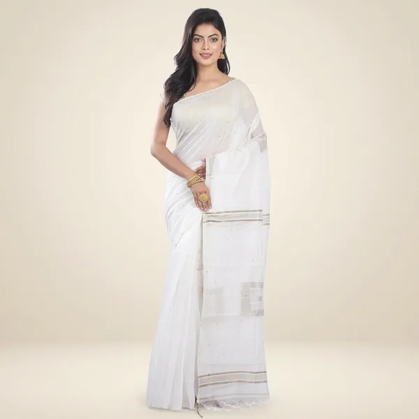 Wsari_Women_S_Handloom_Soft_Cotton_Khadi_Jamdani_Saree_With_Blouse_Piece_Saree_For_All_Ocassion_Length_5_5_Mtr