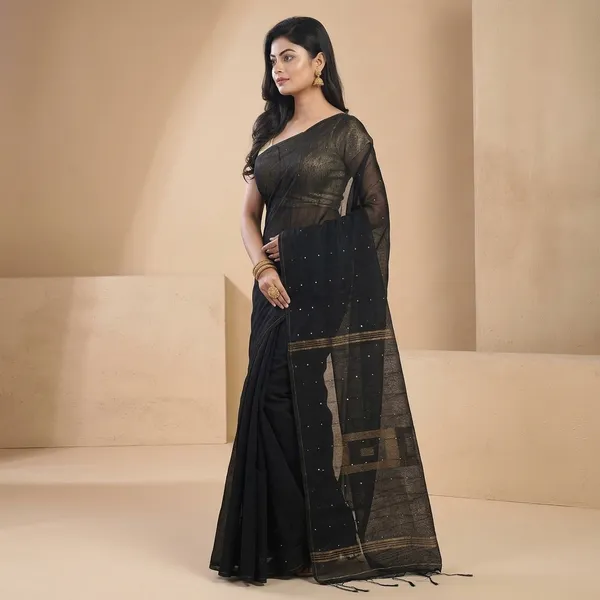 Wsari_Women_S_Handloom_Soft_Cotton_Khadi_Jamdani_Saree_With_Blouse_Piece_Saree_For_All_Ocassion_Length_5_5_Mtr