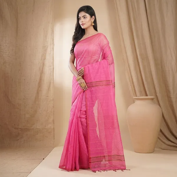 Wsari_Women_S_Handloom_Soft_Cotton_Khadi_Jamdani_Saree_With_Blouse_Piece_Saree_For_All_Ocassion_Length_5_5_Mtr