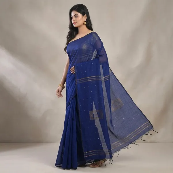 Wsari_Women_S_Handloom_Soft_Cotton_Khadi_Jamdani_Saree_With_Blouse_Piece_Saree_For_All_Ocassion_Length_5_5_Mtr