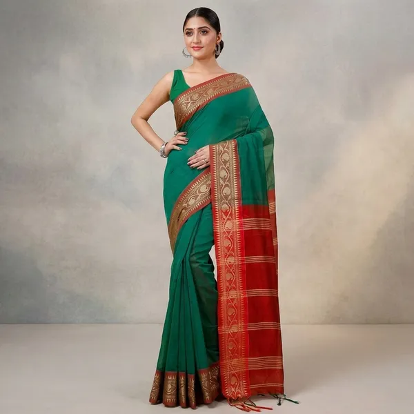 Wsari_Women_S_Bangladesh_Cotton_Silk_Saree_With_Blouse_Piece_Saree_For_All_Ocassion_Length_5_5_Mtr