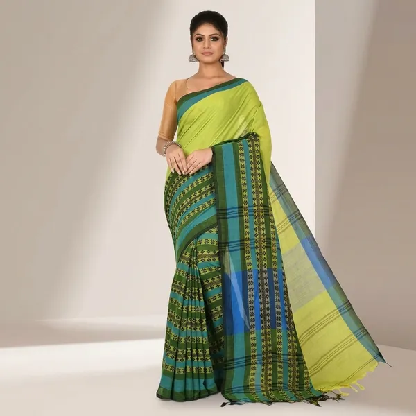 Wsari_Women_S_Handloom_Bangladesh_Cotton_Silk_Saree_With_Blouse_Piece_Saree_For_All_Ocassion_Length_5_5_Mtr