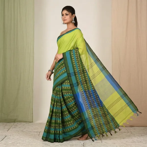 Wsari_Women_S_Handloom_Bangladesh_Cotton_Silk_Saree_With_Blouse_Piece_Saree_For_All_Ocassion_Length_5_5_Mtr