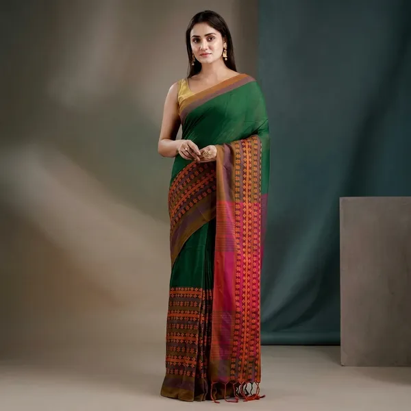 Wsari_Women_S_Handloom_Bangladesh_Cotton_Silk_Saree_With_Blouse_Piece_Saree_For_All_Ocassion_Length_5_5_Mtr