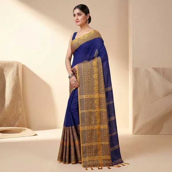 Wsari_Women_S_Handloom_Bangladesh_Cotton_Silk_Saree_With_Blouse_Piece_Saree_For_All_Ocassion_Length_5_5_Mtr