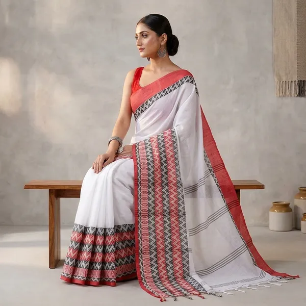 Wsari_Women_S_Handloom_Bangladesh_Cotton_Silk_Saree_With_Blouse_Piece_Saree_For_All_Ocassion_Length_5_5_Mtr