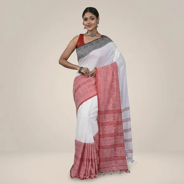 Wsari_Women_S_Handloom_Soft_Cotton_Khadi_Saree_With_Blouse_Piece_Saree_For_All_Ocassion_Length_5_5_Mtr