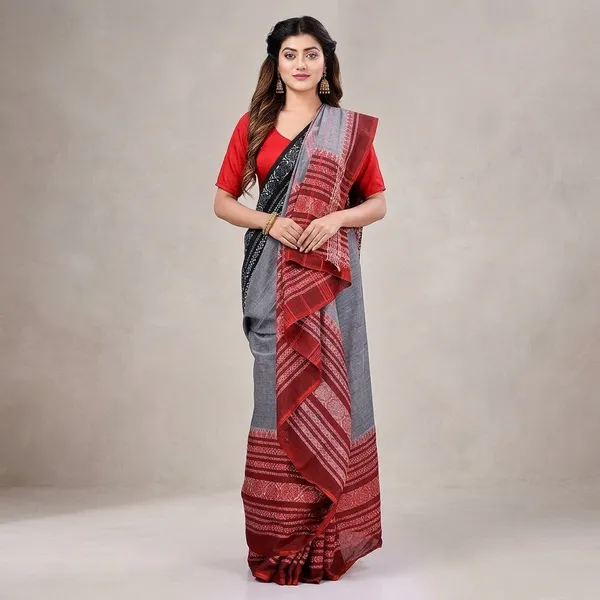 Wsari_Women_S_Handloom_Soft_Cotton_Khadi_Saree_With_Blouse_Piece_Saree_For_All_Ocassion_Length_5_5_Mtr