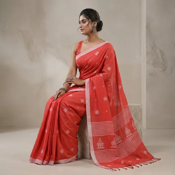 Wsari_Women_S_Traditional_Bengali_Mandir_Designed_Pure_Handloom_Pure_Cotton_Saree_With_Blouse_Piece_Length_5_5_Mtr