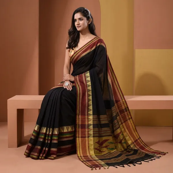 Wsari_Women_S_Traditional_Bengali_Mandir_Designed_Pure_Handloom_Pure_Cotton_Saree_With_Blouse_Piece_Length_5_5_Mtr
