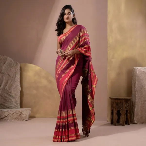 Wsari_Women_S_Traditional_Bengali_Mandir_Designed_Pure_Handloom_Pure_Cotton_Saree_With_Blouse_Piece_Length_5_5_Mtr