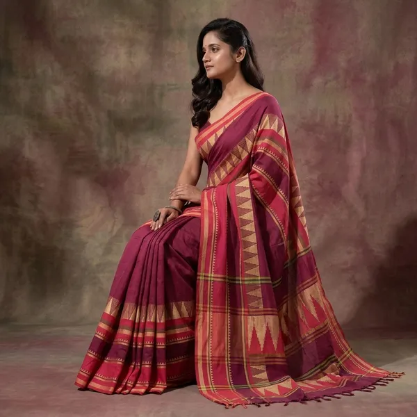 Wsari_Women_S_Traditional_Bengali_Mandir_Designed_Pure_Handloom_Pure_Cotton_Saree_With_Blouse_Piece_Length_5_5_Mtr