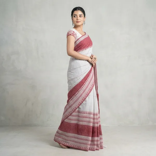 Women_S_Handloom_Cotton_Soft_Khadi_Jamdani_Saree_With_Blouse_Piece_Saree_For_All_Ocassion_Pvt_Ltd_White_Red