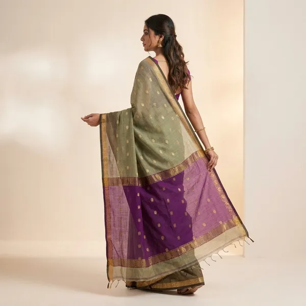 Women_S_Handloom_Cotton_Silk_Jamdani_Saree_With_Blouse_Piece_Saree_For_All_Ocassion