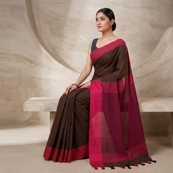 Women_S_Traditional_Bengal_Pure_Handloom_Pure_Cotton_Saree_With_Blouse_Piece_Length_5_5_Mtr_Blouse_0_80_Mtr