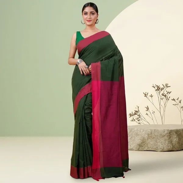 Women_S_Traditional_Bengal_Pure_Handloom_Cotton_Saree_With_Blouse_Piece_5_5_M_Saree_0_8_M_Blouse_Lightweight_Multicolor