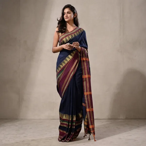 Handloom_Women_S_Traditional_Bengal_Handloom_Madhubani_Cotton_Saree_With_Running_Blouse_Piece