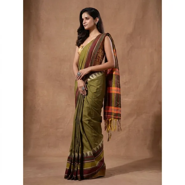 Women_S_Traditional_Bengal_Handloom_Cotton_Saree_With_Running_Blouse_Piece