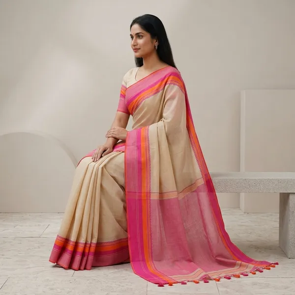 Elegant_Handloom_Cotton_Saree_With_Running_Blouse_Piece