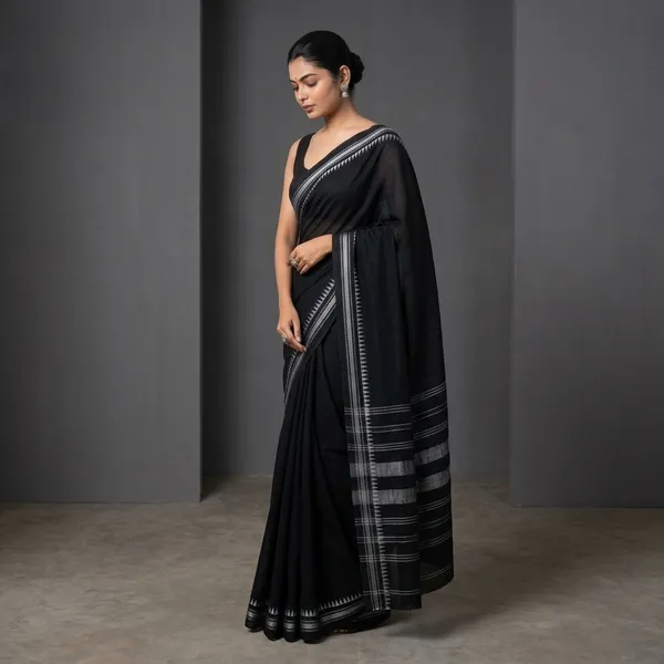 Beautiful_Handloom_Cotton_Saree_With_Running_Blouse_Piece_Black