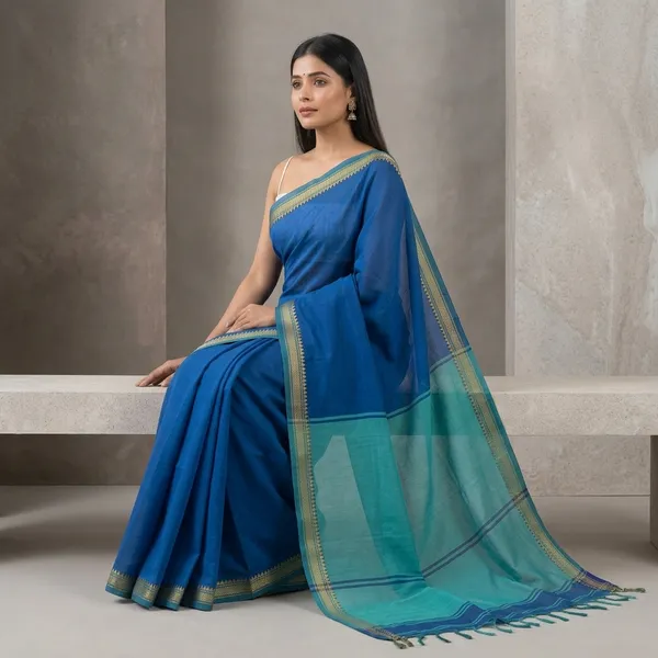 Elegant_Handloom_Cotton_Saree_With_Running_Blouse_Piece