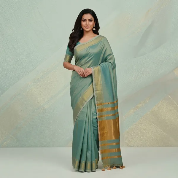 Women_S_Handloom_Cotton_Linen_Slub_Blend_Zari_Border_Saree_Ethnic_Wear_With_Running_Unstitched_Blouse_Piece_Free_Size