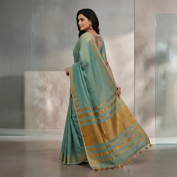 Women_S_Handloom_Cotton_Linen_Slub_Blend_Zari_Border_Saree_Ethnic_Wear_With_Running_Unstitched_Blouse_Piece_Free_Size