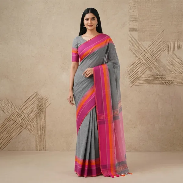 Elegant_Handloom_Cotton_Saree_With_Running_Blouse_Piece